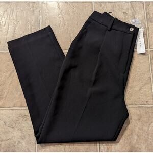 New Topshop sz 6 Pleated Pants office work slacks black ankle high rise L4